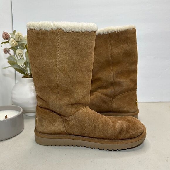 Koolaburra by UGG Kinslei Tall Brown Boot Suede Sheepskin 1096409 Women's US 8 - Picture 6 of 9